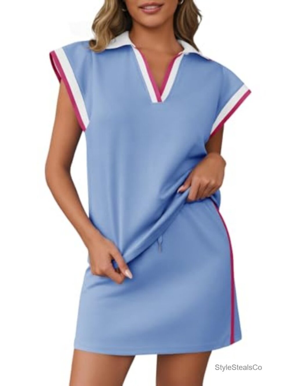 2 Piece Skirt Set Cap Sleeve Top Color Block Lounge Set